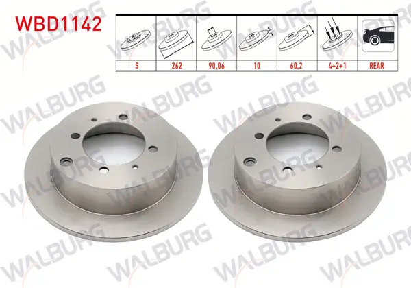Fren Diski Arka Düz 4 Bjn 262X10x90,06X60,2 Mitsubishi Lancer VII (Csa) 1.3 2003-2007 / Lancer VII (Csa) 1.6 4 2003-2007