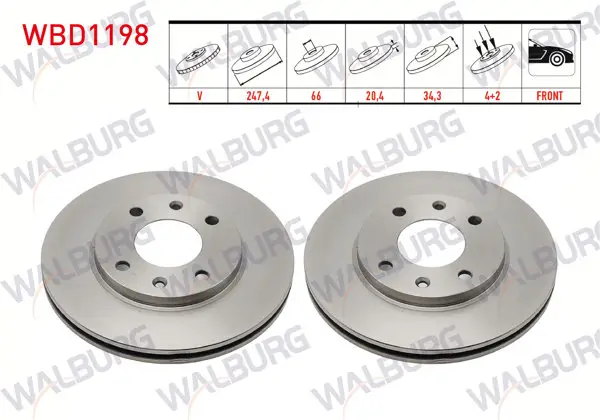 Fren Diski Ön Havalı 4 Bjn 247X20,4X66x34,3 206 1.4 HDI-1.4İ 16V-1.6İ 16V 1998-2006 / Xsara 1.6-1.8 1997-2005 / 306 1.6İ-1.8İ 1993-2002 / Saxo 1.5 D-1.6 1996-2004 / 106 II 1.6İ 1996-2002