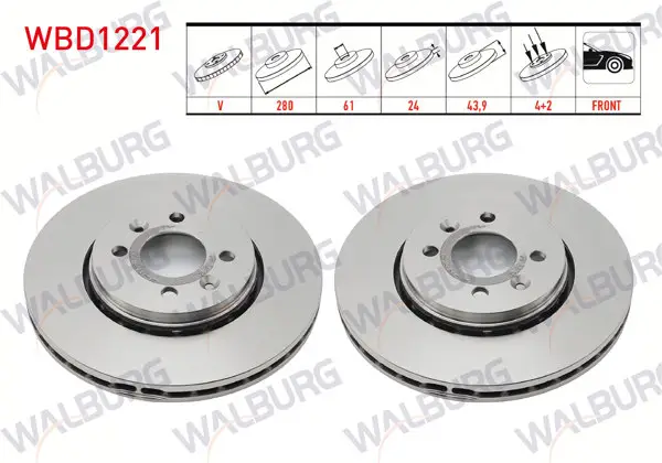 Fren Diski Ön Havalı 4 Bjn 280X24x61x43,9 Renault Megane II 02-08 / Laguna 93-01 / G.Scenic 04-09 / Captur 13-/ Dacia Dokker 12-/ Lodgy 12-