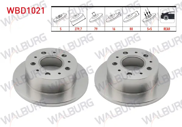 Fren Diski Arka Düz 5 Bjn 16 Jant 279,7X16x79x80 Fiat Ducato 2.0 Mjt-3.0 Mjt-2006-2014 / Peugeot Boxer III 2.2 HDI 2006-2014 / Citroen Jumper III 2.2 HDI 2006-2014