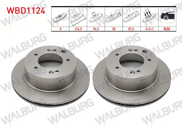 Fren Diski Arka Havalı 5 Bjn315x20x96,2X87,5 Kia Sorento I (Jc) 2.5 CRDI 2002-2009