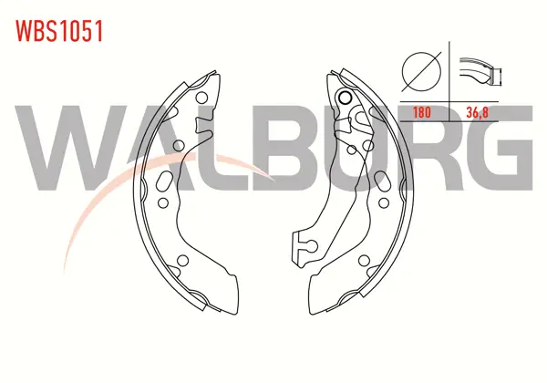 Fren Pabuç Balata Arka Hyundai Accent II (Lc) 1.5İ Levyelı 180X36,8 mm 1989-1995 / Hyundai Excel 1.3İ 1990-1995 / Hyundai Excel 1.5İ 1990-1995
