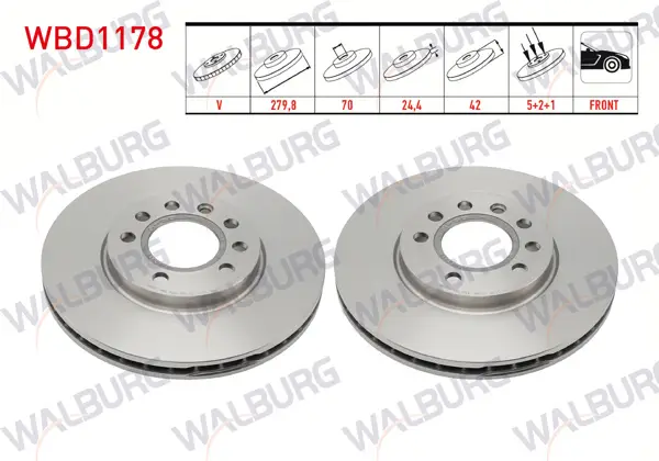 Fren Diski Ön Havalı 5 Bjn 279,8X25x70x42 Opel Astra H 1.4İ-1.6İ-1.3 CDTI-2004-2010 / Astra G 1.6 16V-2.0İ 1998-2005 / Zafira A 1.6 16V-2.0 Dtı 1999-2005 / Meriva A 1.6 2003-2010