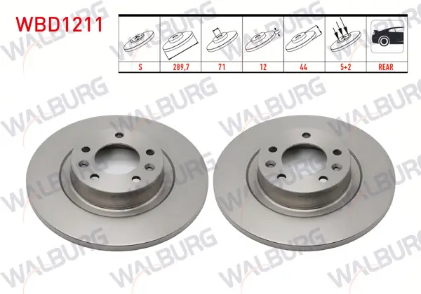Fren Diski Arka Düz 5 Bjn 289,7X12x71x44 508 1.6 2010-/ 508 1.6 E-HDI 2010-/ 508 1.6 HDI 2010-/ 508 2.0 HDI 2010-/ 508 2.2 HDI 2010-