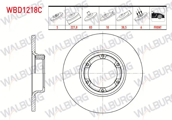 Fren Diski Ön Düz Kaplamalı 4 Bjn 227,8X10x83x38,5 Renault R12 1.3 1971-2000 / R12 1.4 4 1971-2000