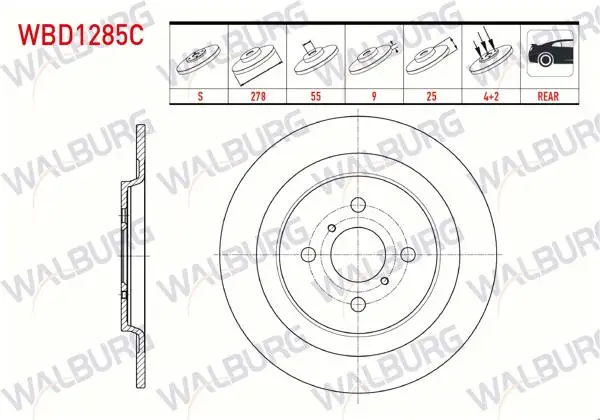Fren Diski Arka Düz Kaplamalı 4 Bjn 278X9x55x25 Yaris 1.0 Vvt-I 2006-2010 / Yaris 1.3 Vvt-I 2006-2010 / Yaris 1.4 D-4D 2006-2010 / Yaris 1.33 Vvt-I 2006-2010 / Yaris 1.33 2011-/ Yaris 1.4 D-4D-1.5 Hybrıd 11-