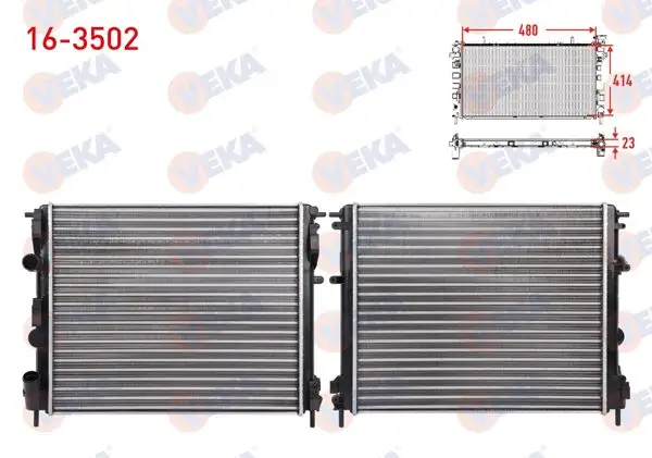 Su Radyatörü Mekanik M-T Renault Clio II 1.5 DCI-1.4-1.6 1998-2005 / Kangoo 1.5 DCI 1998-2008 / Symbol II 1.5 DCI 2008-2012 / Dacia Logan 1.5 DCI-1.4 2004-2012 / Sandero 1.5 DCI-1.4 2008-2013