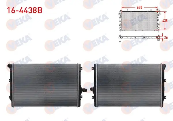 Su Radyatörü Brazing Volkswagen Caddy III (2Kb,2Kj,2Cb,2Cj) 1.6 TDI A-T / M-T 2004-2015
