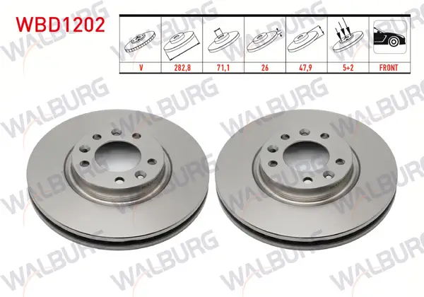 Fren Diski Ön Havalı 5 Bjn 282,8X26x71,1X47,9 Peugeot 407 1.6 HDI 2004-2011 / 407 2.0 HDI 2004-2011 / 508 Sw 1.6 HDI 2010-/ 508 Sw 1.6 E-HDI 2010-/ 508 Sw 2.0 HDI 2010-/ 508 1.6 HDI 2010-/ 508 2.0 HDI 2010-