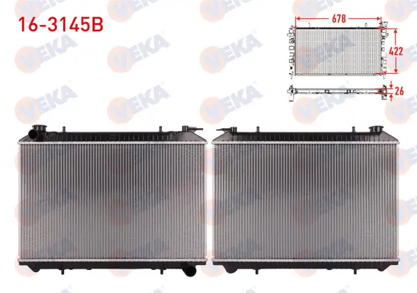 Su Radyatörü Brazing Nıssan Vanette Cargo (Hc23) 2.3D M-T Ac + /-1996 -