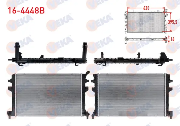 Ek Su Radyatörü Brazing Geçmeli Volkswagen Golf VII (5G1) 1.6 TDI A-T / M-T 2012 -