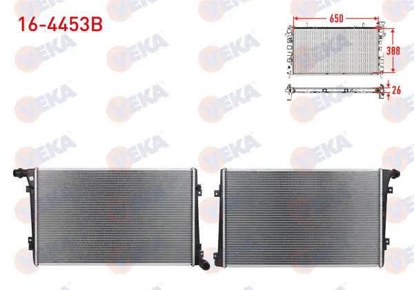 Su Radyatörü Brazing Volkswagen Caddy III (2Kb,2Kj,2Cb,2Cj) 1.9 TDI (Bls Motor) A-T / M-T Ac + /-2004-2015
