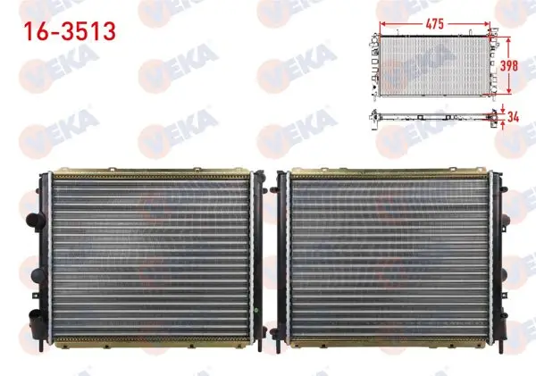 Su Radyatörü Mekanik Renault Clio II (Bb0 / 1 / 2,Cb0 / 1 / 2) 1.2 M-T 1998-2005