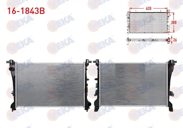Su Radyatörü Brazing Fiat Egea 1.3 Mjt-1.6 Mjt 16V M-T Ac + /-2015 -