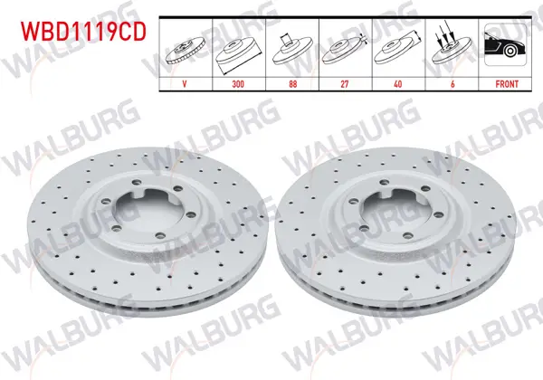 Fren Diski Ön Havalı Kaplamalı Performans Delikli 6 Bjn 300X27x88x40 Isuzu D-Max 2.5 D 2012-