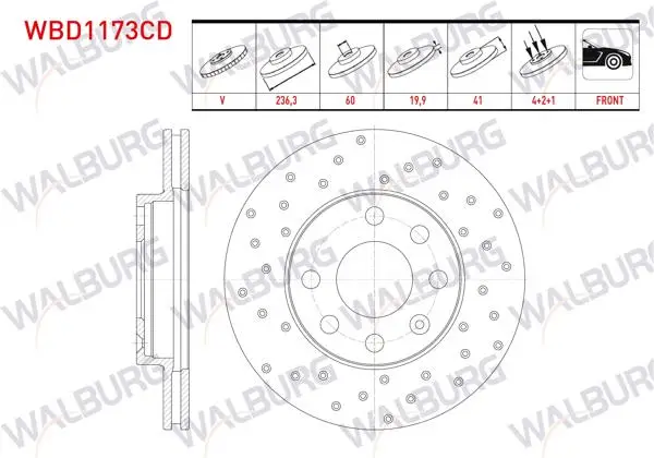 Fren Diski Ön Havalı Kaplamalı Performans Delikli 4 Bjn 236,3X19,9X60x41 Opel Vectra A 1.6 1988-1995 / Astra F 1.4İ-1.6İ 1991-1998 / Corsa B 1.2İ-1.4İ 16V 1993-2000 / Combo B 1.4-1.7 1994-2001 / Astra F
