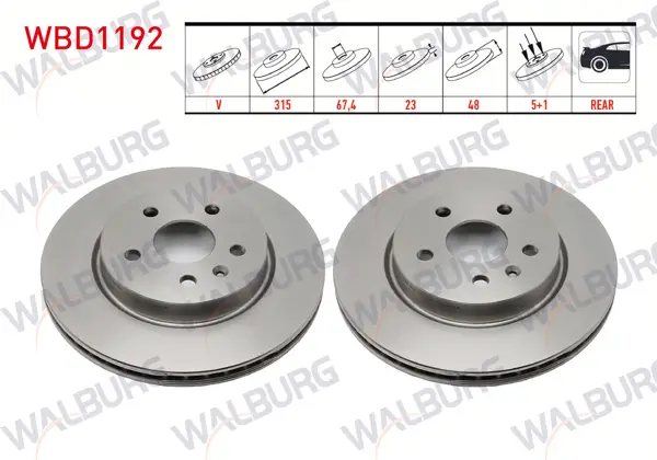 Fren Diski Arka Havalı 5 Bjn 315X23x67,4X48 Opel Insignia 1.6 T 17 Jant 2008-/ Insignia 2.0 T 17 Jant 2008-/ Insignia 2.0 CDTI 17 Jant 2008-