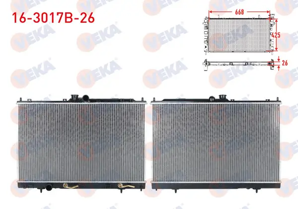Su Radyatörü Brazing Kalınlık 26mm Mitsubishi Outlander 2.0I A-T 2003-2007