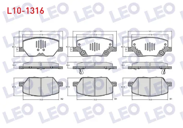 Fren Balata Ön Ikazlı Fiat 500X 1.4 2014-/ Fiat 500X 1.6 2014-/ Jeep Renegade (Bu) 1.6 Crd 2014-/ Renegade (Bu) 2.0 Crd 2014-/ Compass 1.6 2017-/ Compass 2.0 2017-/ Alfa Romeo Tonale 2022 -