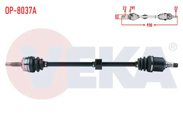 Komple Aks Sağ On Opel Meriva A 1.6 Abslı 29 Dıs Uzunluk 930mm 2003-2010
