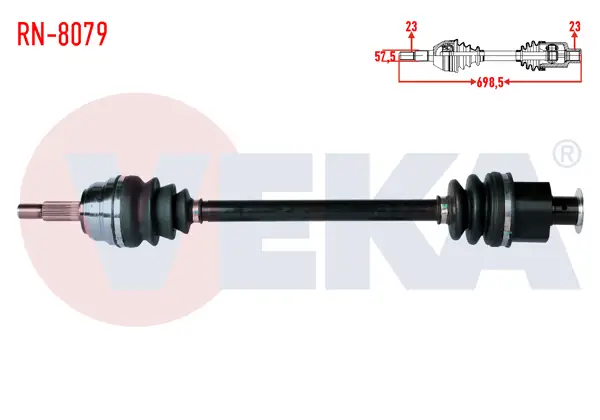 Komple Aks Sol-Sağ On Renault R21 (B48,L48) Concorde 2.0 Uzunluk 698,5mm 1986-1993