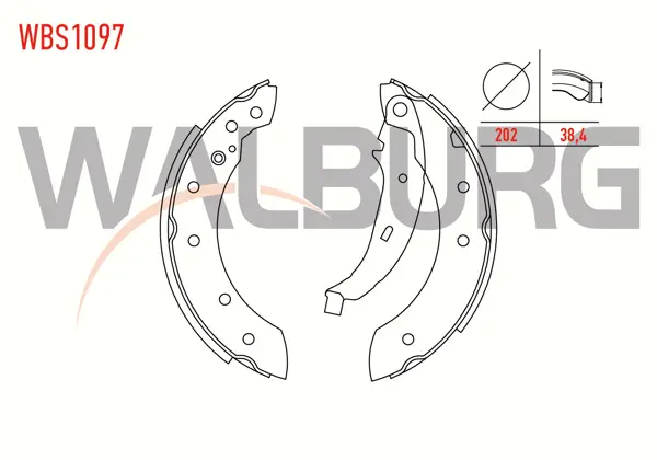 Fren Pabuç Balata Arka Renault Thalia 1.5 DCI Levyelı 202X38,4 mm 1998-2008 / Laguna I 2.0İ 1993-2001 / Symbol II 1.5 DCI-2008-2012 / 206 1.4 HDI-1998-2006 / Clio II 1.5 DCI-1998-2005