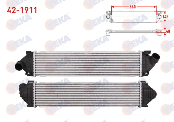 Turbo Radyatörü (Intercooler) Ford Focus II 1.6 TDCI 2008-2011 / S-Max 1.6 TDCI 2006-/ Mondeo IV 1.6 TDCI-2.0 TDCI 2007-2014 / Kuga I 2.0 TDCI 2008-2013 / Volvo S60 II 1.6 D 2010-/ V60 1.6 D 2010 -
