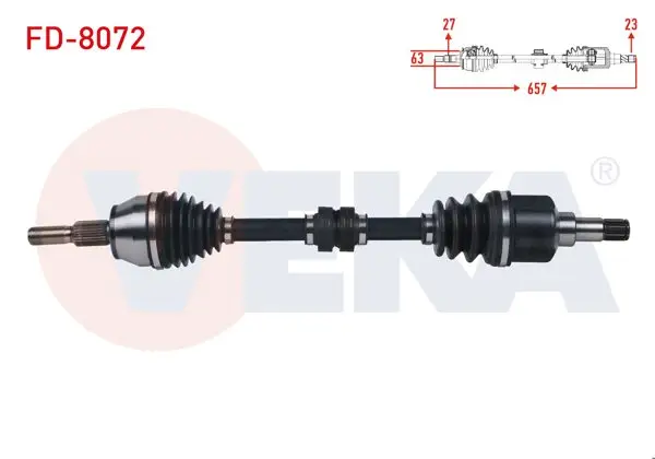 Komple Aks Sol Ön Ford Focus III 1.6 Tı-Vct M-T Uzunluk 657 mm 2011-2015