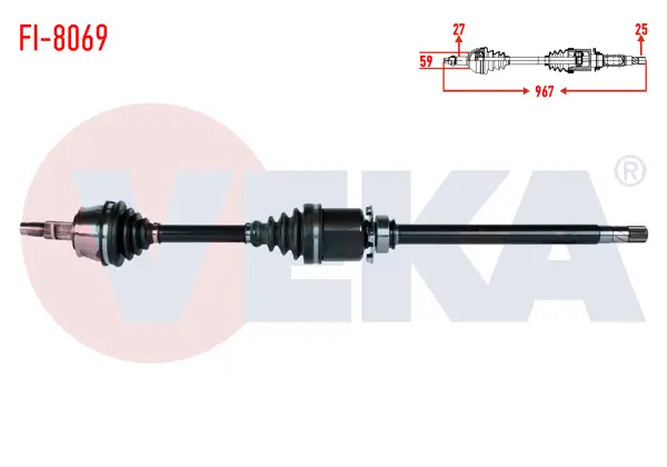 Komple Aks Sağ On Fıat Doblo Maxı 1.6 Mjt Uzunluk 967mm 2010 -