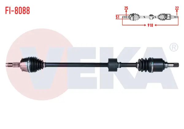 Komple Aks Sağ On Uzunluk 918mm Fiat Egea 1.4 16V M-T 2015-/ Doblo 1.4 16V M-T 2010 -