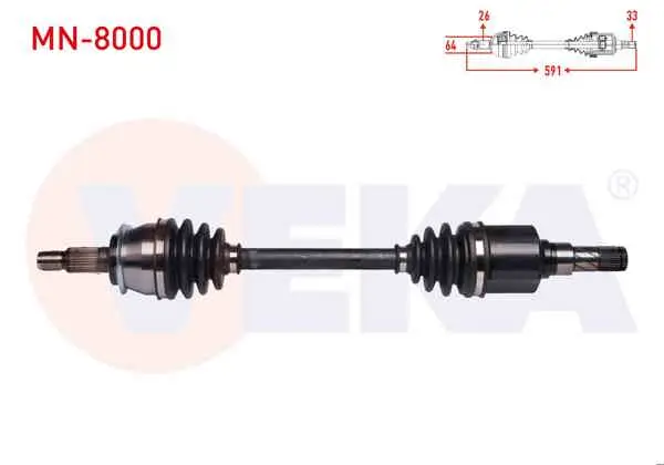 Komple Aks Sol Ön Mini Cooper (R50,R53) 1.6 M-T Uzunluk 591 mm 2001-2006