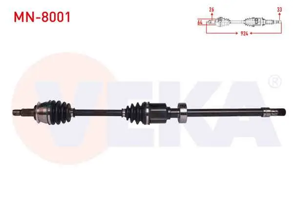 Komple Aks Sağ On Mini Cooper (R50,R53) 1.6 M-T Uzunluk 924 mm 2001-2006
