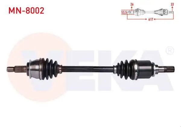 Komple Aks Sol Ön Mini Cooper (R50,R53) 1.6 A-T Uzunluk 617 mm 2001-2006