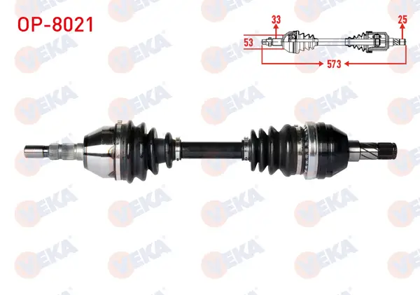Komple Aks Sol Ön Opel Astra H 1.3 CDTI Uzunluk 573mm 2004-2010