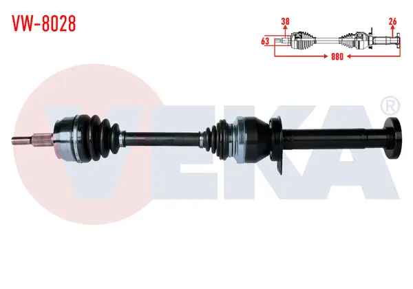 Komple Aks Sağ On Volkswagen Transporter VI 2.0 TDI 140 Hp Uzunluk 880mm 2011 -