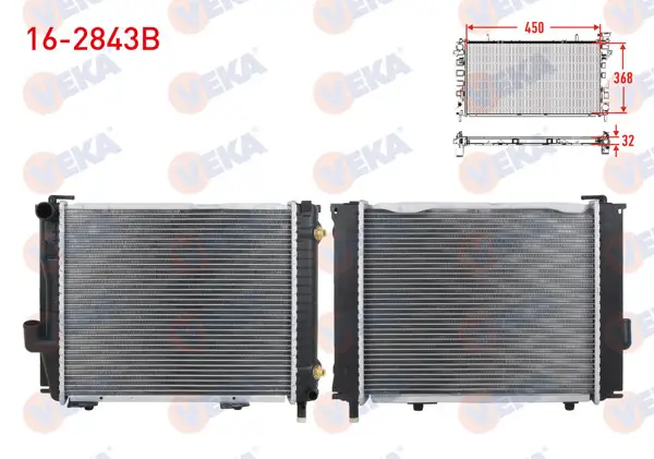 Su Radyatörü Brazing Mercedes (W124) 260E-280E-300E-300Te-320E-320Te-E280-E300-E320 A-T / M-T Ac-1984-1995