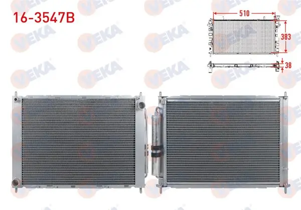 Su Radyatörü Brazing + Klima Radyatör Tuplu Renault Clio III (Br0 / 1,Cr0 / 1) 1.5 DCI M-T Ac + 2005-2012