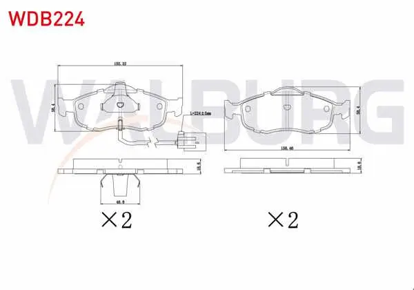 Fren Balata Ön Fişli Ford Mondeo II 1.6İ 16V 1996-2000 / Mondeo II 1.8İ 16V 1996-2000 / Mondeo II 2.0İ 16V 1996-2000
