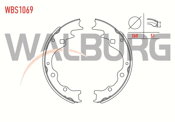 Fren Pabuç Balata Arka Kia Besta 2.2 D 260X51 mm 1993-2003 / Kia Pregıo (Tb) 2.5 Tcı D 1997-2002 / Kia Pregıo (Tb) 2.7 D 1997-2002 / Mazda E 2200 (Sr2) 2.2 D 1984-2004