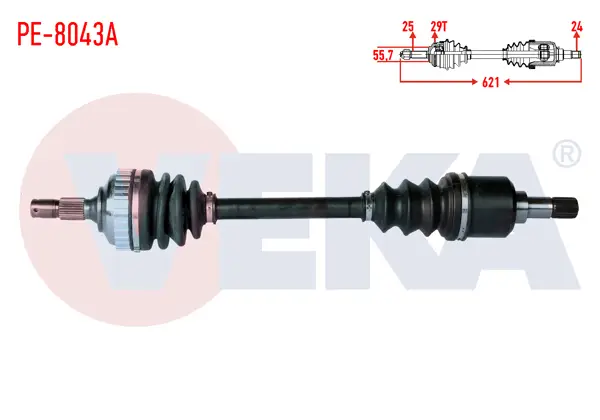 Komple Aks Sol Ön Peugeot 406 (8B) 2.0İ ABS li 29 Dıs Uzunluk 621mm 1995-2004