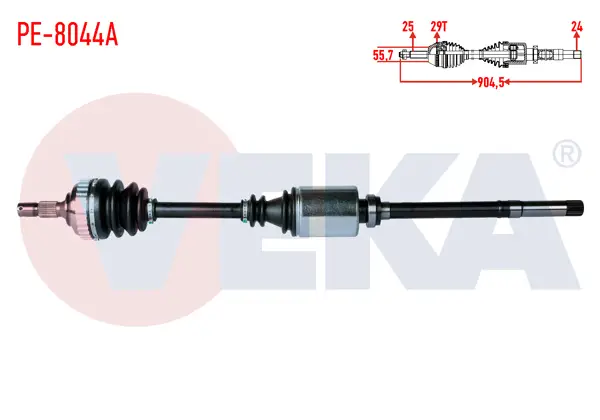 Komple Aks Sağ On Peugeot 406 (8B) 2.0İ ABS li 29 Dıs Uzunluk 904,5mm 1995-2004