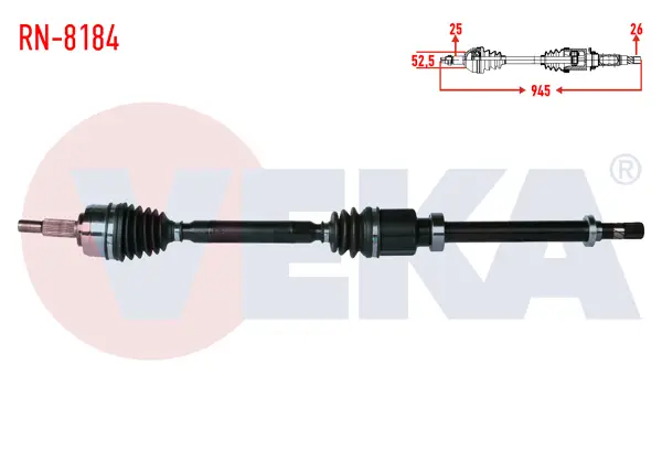 Komple Aks Sağ On Uzunluk 990mm Renault Megane IV 1.3 TCE-1.5 DCI (Euro 6) M-T (Snz-Tl4) 2016 -