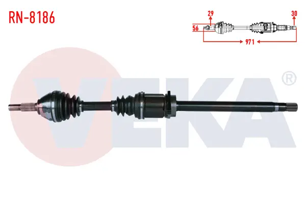 Komple Aks Sağ On Renault Koleos (Hy_) 2.0 DCI A-T Uzunluk 971mm 2008-2014