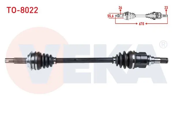 Komple Aks Sol Ön Uzunluk 670mm Toyota Yaris (P9) 1.0 Vvt-I A-T / M-T 2006-2010