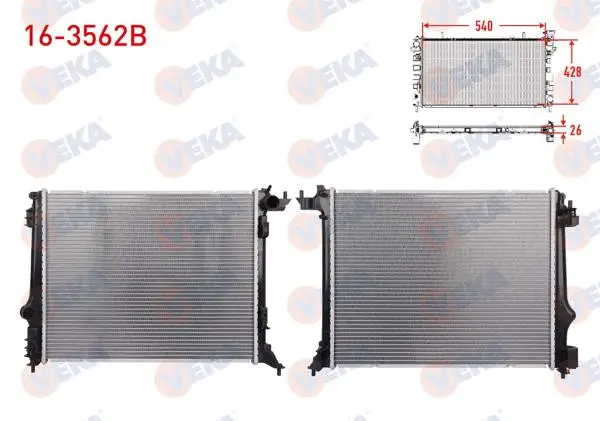 Su Radyatörü Brazing Renault Megane IV (B9a / M_) 1.5 DCI M-T Ac + /-Kalınlık: 26mm 2016 -