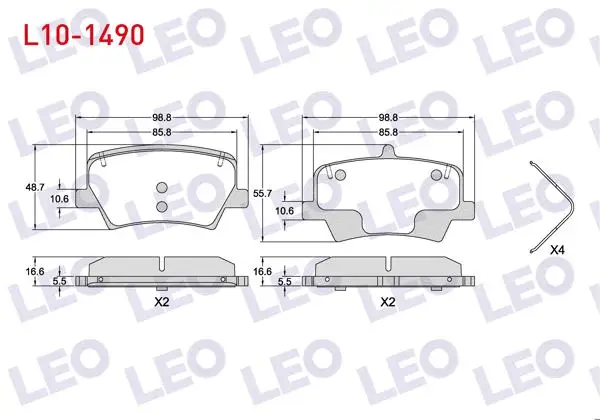 Fren Balata Arka Volvo Xc40 1.5 T3 2018-/ Xc40 2.0 D3 2018-/ Xc40 2.0 D4 2018 -