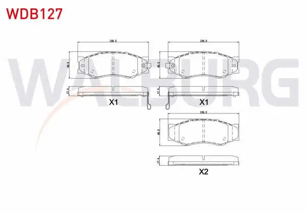 Fren Balata Ön Ikazlı Nissan Navara (D22) 2.5 DCI 1997-2004 / Pick Up (D21) 2.5 D 1985-1998 / Vanette (C22) 2.0 D 1983-1988 / Vanette (C22) 1.5 1983-1988