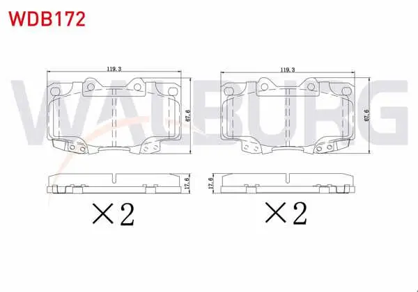 Fren Balata Ön Toyota Hı-Lux Pick Up 2.5 D 2005-2011 / Hı-Lux Pick Up 2.5 D-4D 2005-2011 / Hı-Lux Pick Up 3.0 D-4D 2005-2011
