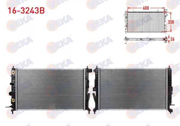 Su Radyatörü Brazing Opel Vectra B 2.5 V6 A-T 1995-2003