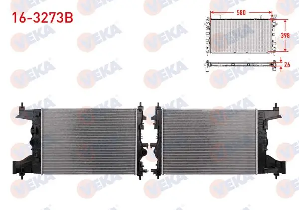 Su Radyatörü Brazing Opel Astra J 1.3 CDTI M-T Ac + /-Kalınlık 26mm 2009-2016